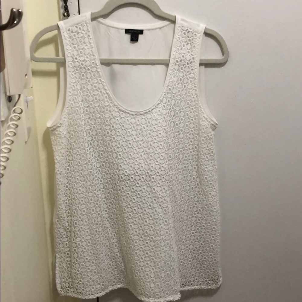 Ann Taylor white sleeveless blouse